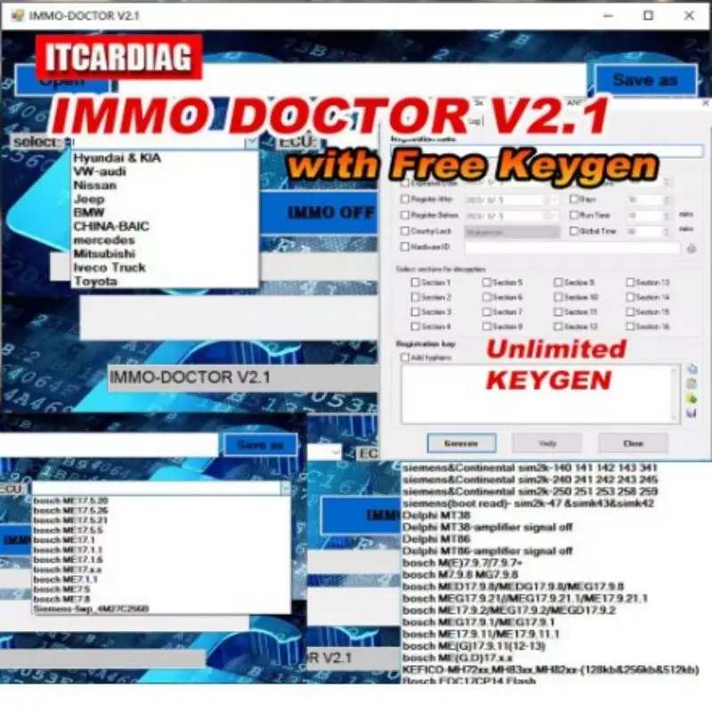 2023 IMMO DOCTOR V2.1 with unlimited keyboard MULTI BRAND Immo Off Software ECU Chip Tuning for sim2k MT38 ME 17.9.2 MED17.8
2023 IMMO DOCTOR V2.1 with unlimited keyboard MULTI BRAND Immo Off Software ECU Chip Tuning for sim2k MT38 ME 17.9.2 MED17.8
