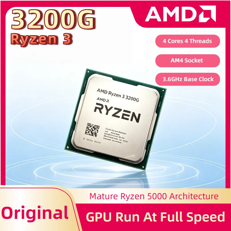 AMD Ryzen 3 3200G R3 3200G 3.6GHz 65W Quad Core 4 Thread AM4 CPU with Radeon Vega 8 Graphics Desktop Processor Pro Max
AMD Ryzen 3 3200G R3 3200G 3.6GHz 65W Quad Core 4 Thread AM4 CPU with Radeon Vega 8 Graphics Desktop Processor Pro Max