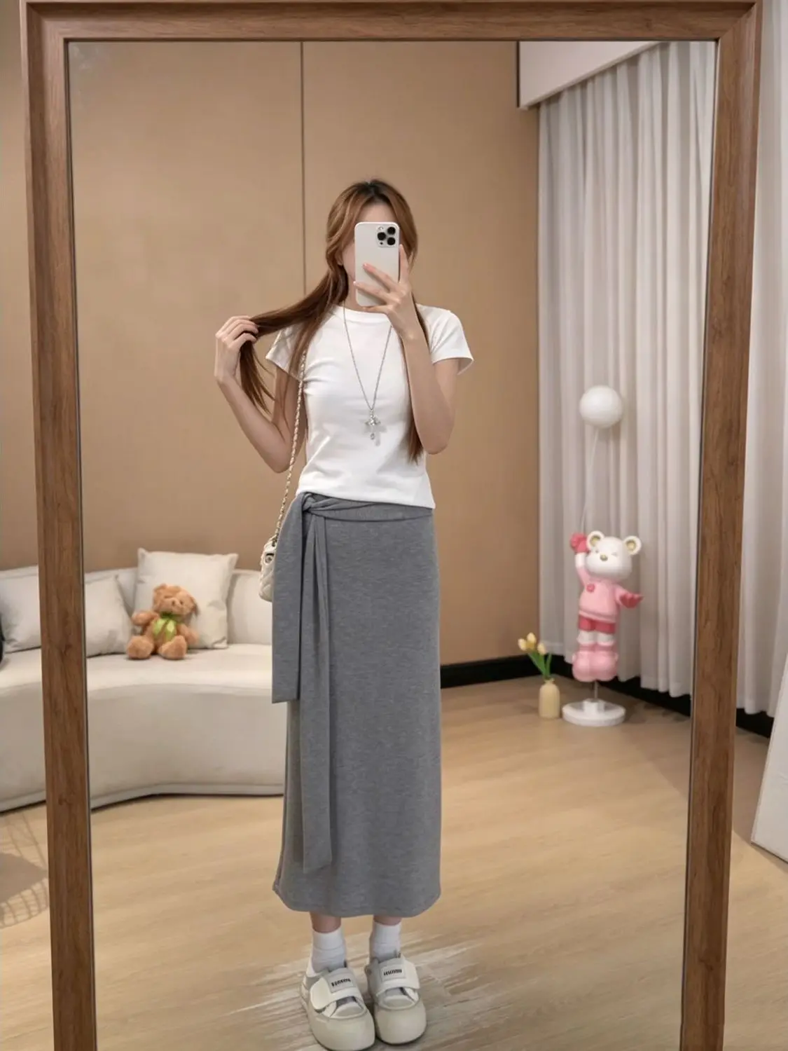 Elastic Belted High Waist Floor Length Skirt Women's Summer New Style Slimming Drapey Versatile Half Body Skirt Casual Style
Elastic Belted High Waist Floor Length Skirt Women's Summer New Style Slimming Drapey Versatile Half Body Skirt Casual Style