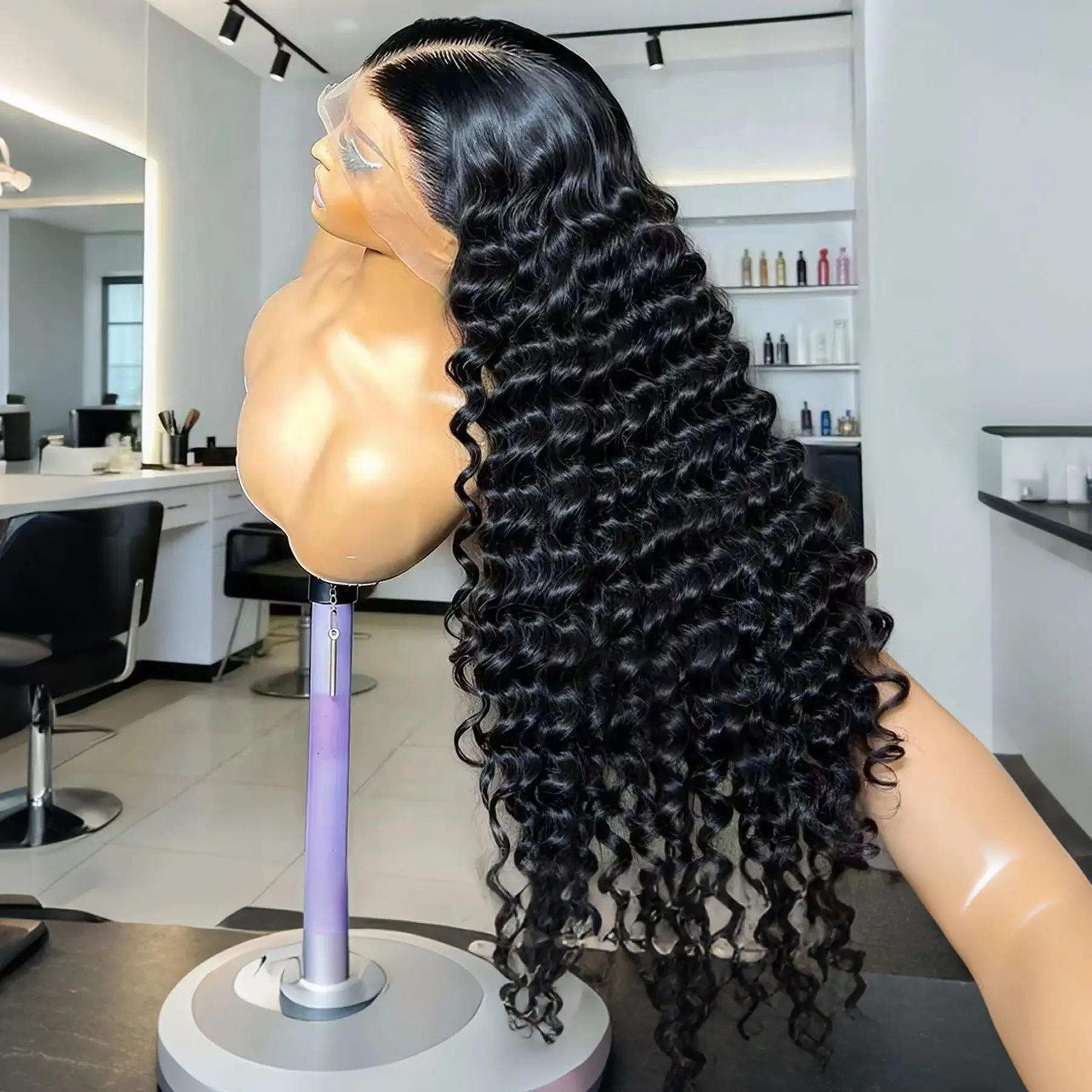 Loose Deep Wave 13X4X1 Lace Frontal Synthetic Long Wig For Women Black Color Preplucked With Baby Hair Bleache Knots Cosplay
Loose Deep Wave 13X4X1 Lace Frontal Synthetic Long Wig For Women Black Color Preplucked With Baby Hair Bleache Knots Cosplay