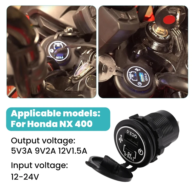 M0t-rMotorcycle Accessories for Honda NX400 2024 NX 400 QC3.0 USB Type C PD Fast Charger Power Adapter Plug
M0t-rMotorcycle Accessories for Honda NX400 2024 NX 400 QC3.0 USB Type C PD Fast Charger Power Adapter Plug