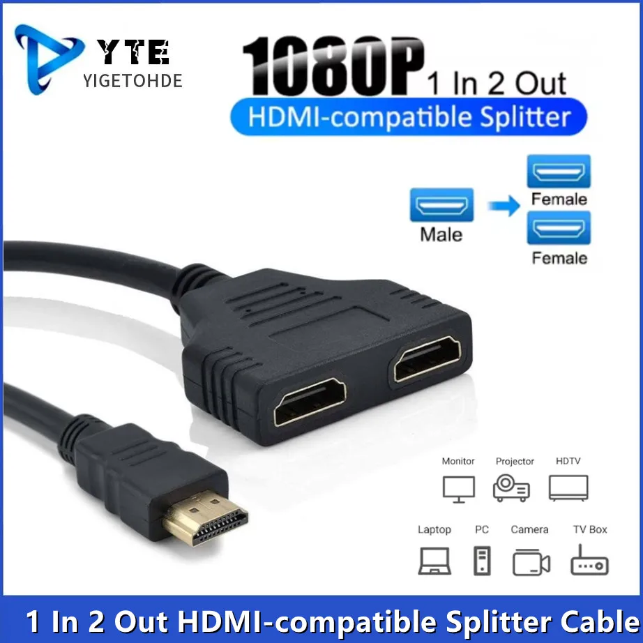 HDMI-совместимый кабель-разветвитель 1080P, двухпортовый Y-разветвитель, 1 в 2, кабель-переходник «папа-мама» для ноутбука, монитора, ТВ-приставки, ПК
HDMI-совместимый кабель-разветвитель 1080P, двухпортовый Y-разветвитель, 1 в 2, кабель-переходник «папа-мама» для ноутбука, монитора, ТВ-приставки, ПК