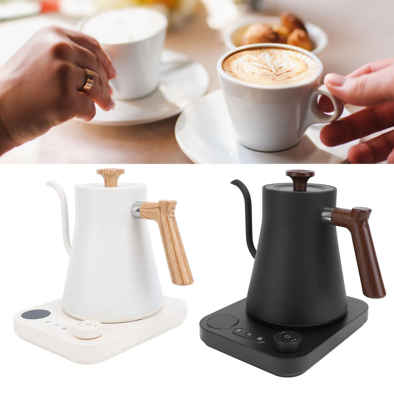 Electric Kettle 1200W Adjustable Keep Warm Time LCD Screen 304 Stainless Steel Pour Over Kettle Gooseneck with Timer for Home
Electric Kettle 1200W Adjustable Keep Warm Time LCD Screen 304 Stainless Steel Pour Over Kettle Gooseneck with Timer for Home