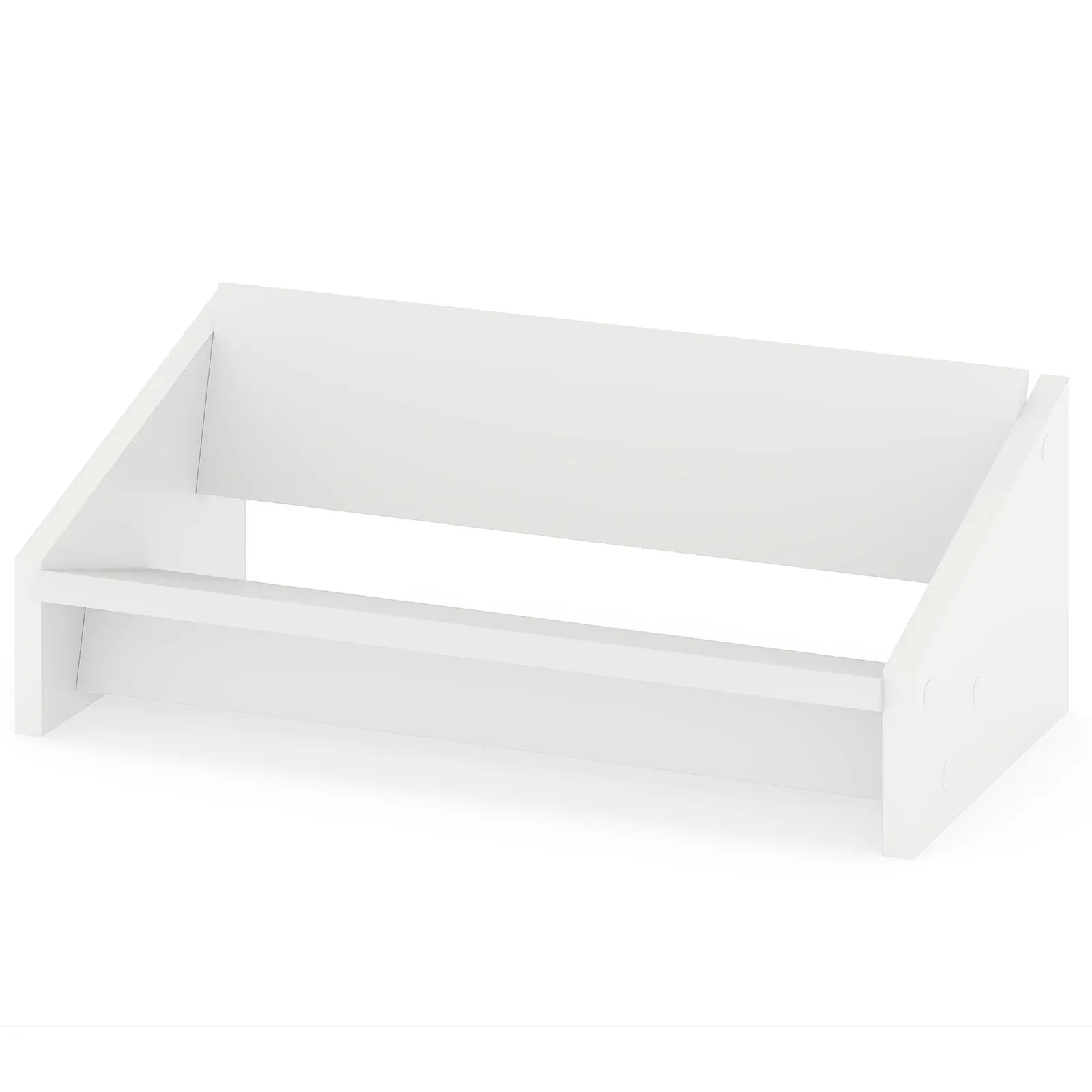 Wooden Tilting Bookcase: Space-Saving Desktop Shelf for Magazines & Cookbooks.
Wooden Tilting Bookcase: Space-Saving Desktop Shelf for Magazines & Cookbooks.