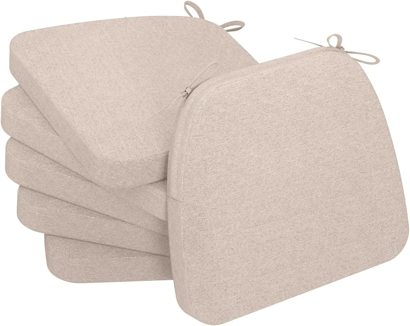 D-Shaped Chair Cushions 2" Thick Set of 6 17x16 Oatmeal Beige Dining Pads with Ties
D-Shaped Chair Cushions 2" Thick Set of 6 17x16 Oatmeal Beige Dining Pads with Ties