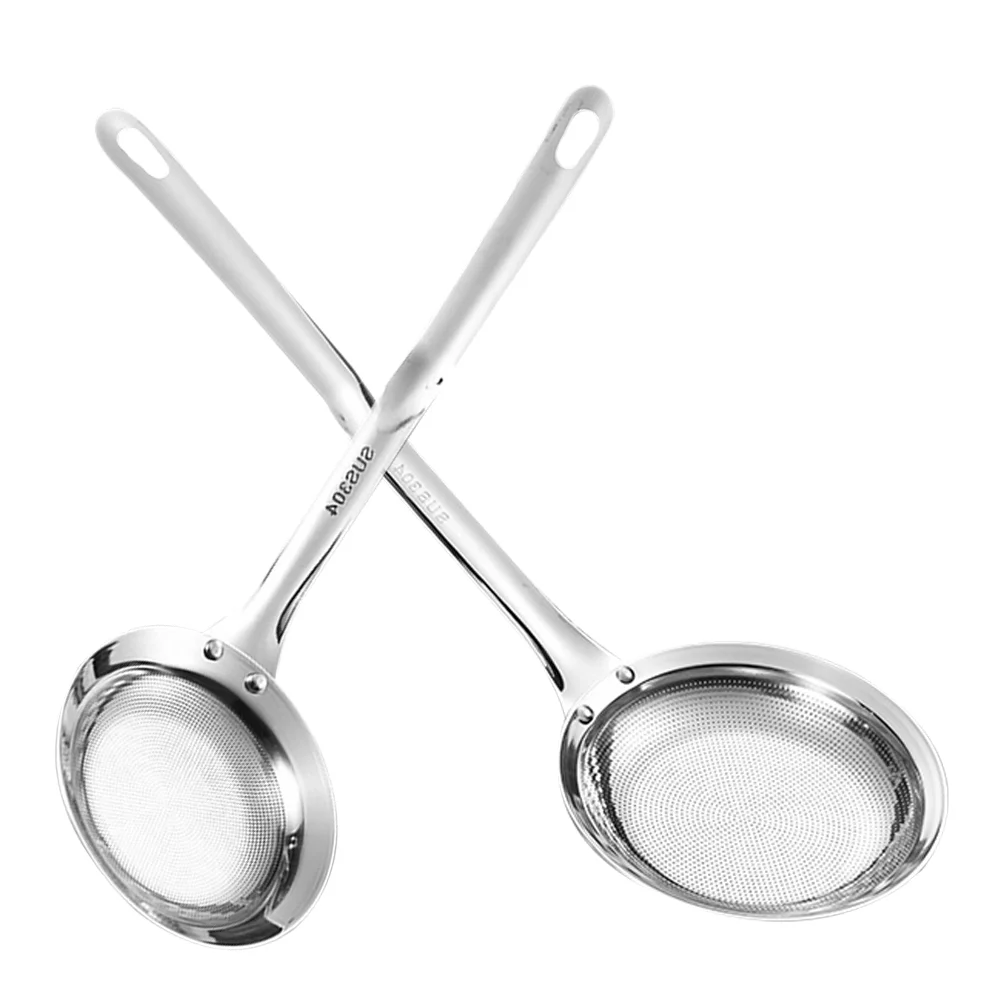 2 Pcs Colander Filter Stainless Steel Oil Skimmer Strainer Small for Hand with Handle Fine Mesh
2 Pcs Colander Filter Stainless Steel Oil Skimmer Strainer Small for Hand with Handle Fine Mesh