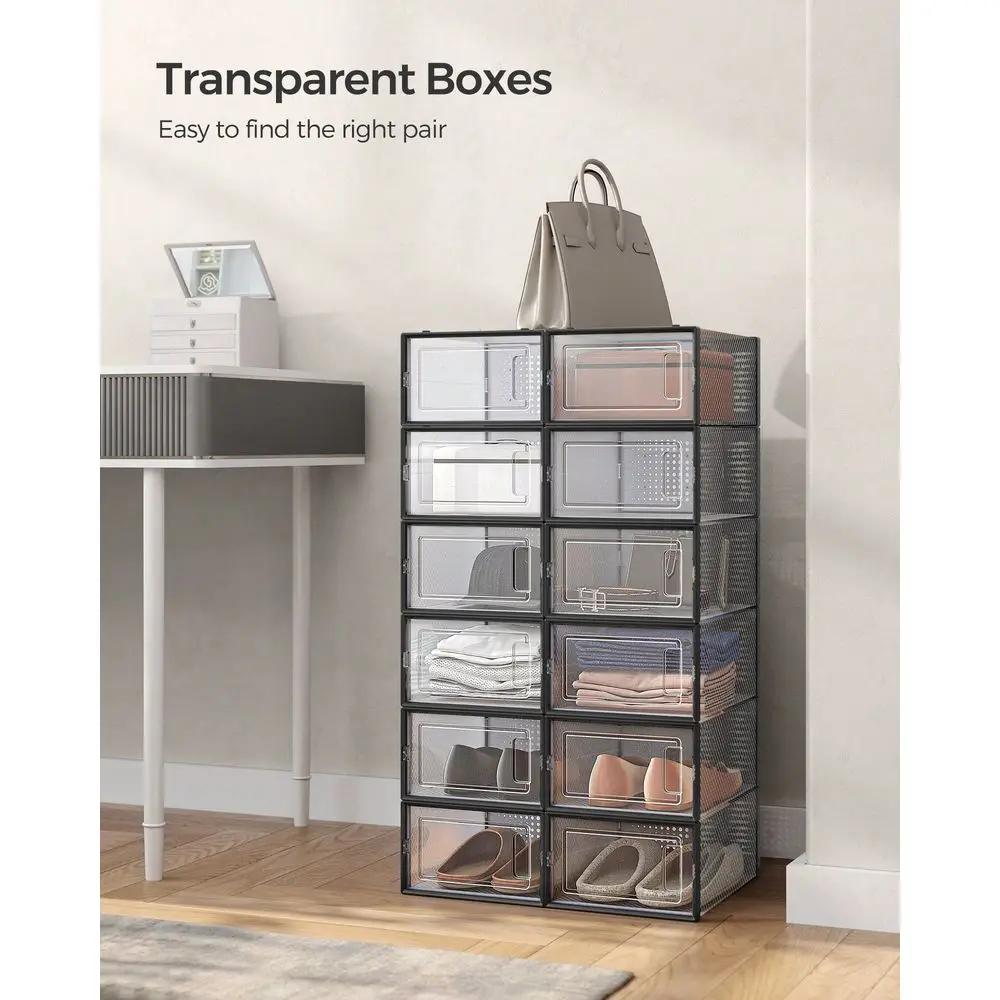 Shoe Boxes Pack Of 12 Clear Stackable Plastic Shoe Storage Organizers Organizador De Zapatos Fit To US Size 10 Transparent A
Shoe Boxes Pack Of 12 Clear Stackable Plastic Shoe Storage Organizers Organizador De Zapatos Fit To US Size 10 Transparent A