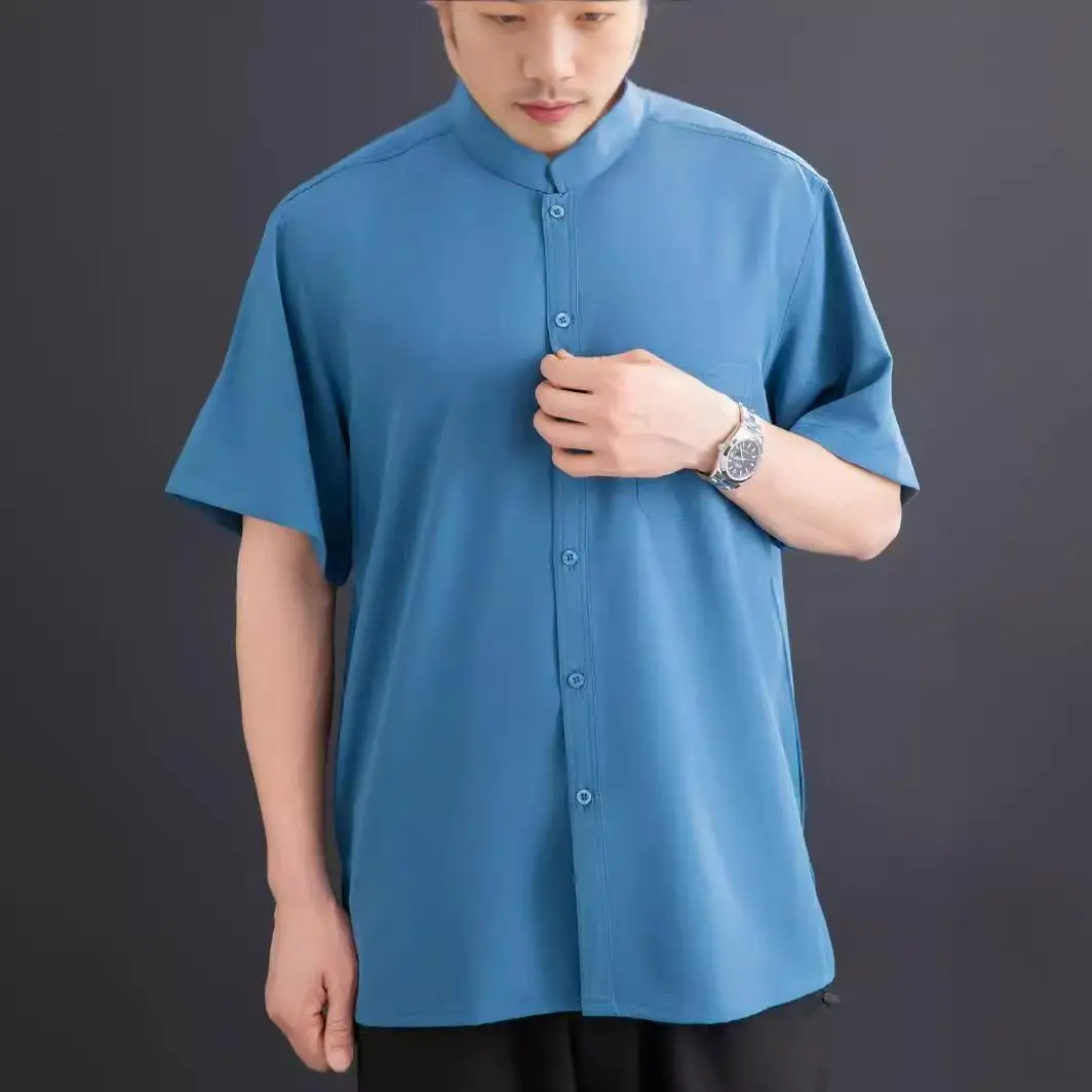 Loose Fit Short Sleeve Shirt Stand Collar Dad Style New Chinese Style Dad Clothes Open Cardigan Top Summer Thin PU Fabric
Loose Fit Short Sleeve Shirt Stand Collar Dad Style New Chinese Style Dad Clothes Open Cardigan Top Summer Thin PU Fabric