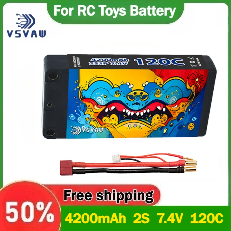 4200mAh 2S 7.4V 120C 1/10 Remote Control Car Climbing Car Model Thin Lithium Battery
4200mAh 2S 7.4V 120C 1/10 Remote Control Car Climbing Car Model Thin Lithium Battery