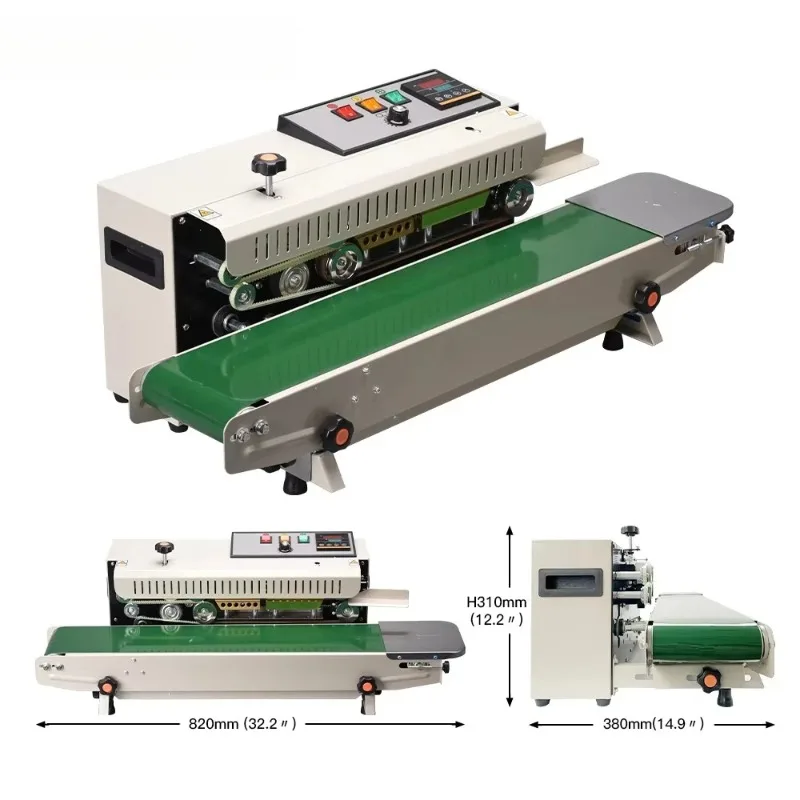 FR-900 Automatic Horizontal Plastic Bags Heat Sealing Machine Continuous Band Sealer Machine
FR-900 Automatic Horizontal Plastic Bags Heat Sealing Machine Continuous Band Sealer Machine