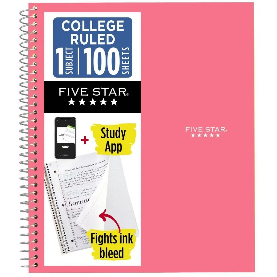 8.5"x11" 1 Subject College Ruled Notebook Prom Pink 100 Pages
8.5"x11" 1 Subject College Ruled Notebook Prom Pink 100 Pages