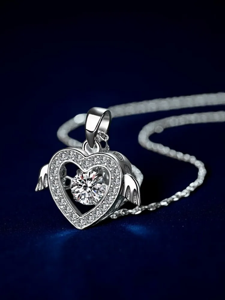 Moissanite Plata Sterling 925 Silver Fashion Flying Together Love Pendant Necklace GRA Certified
Moissanite Plata Sterling 925 Silver Fashion Flying Together Love Pendant Necklace GRA Certified