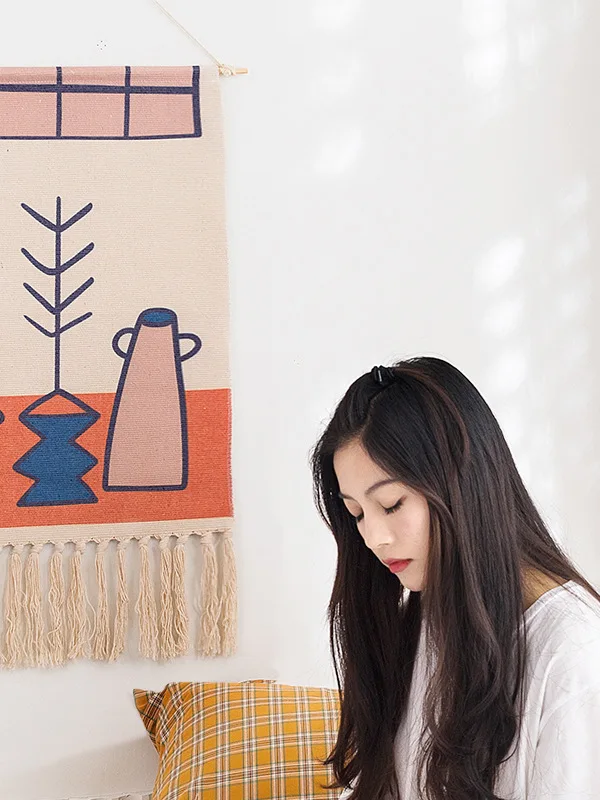 Nordic Cotton Linen Tassel Wall Hanging Tapestry Living Room Decorative Hotel Bedding Hanging Cloth Wall Blocking Ornament
Nordic Cotton Linen Tassel Wall Hanging Tapestry Living Room Decorative Hotel Bedding Hanging Cloth Wall Blocking Ornament