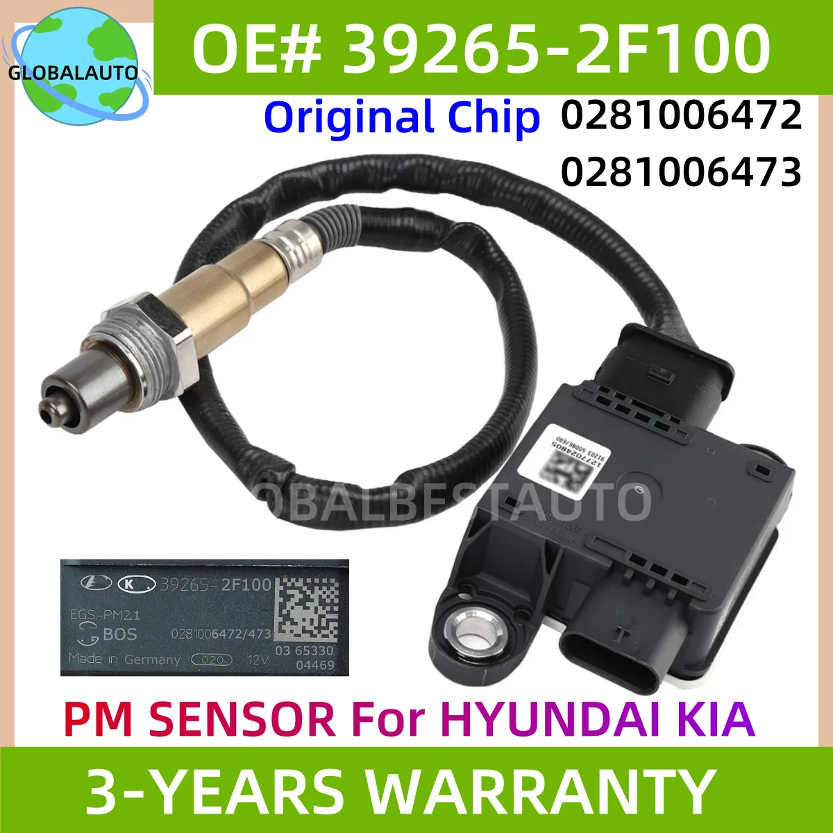 39265-2F100 0281006472/473 Original New Particulate Matter PM Sensor for Hyundai KIA SEDONA YP Carnival 2.2 TD 14-18 392652F100
39265-2F100 0281006472/473 Original New Particulate Matter PM Sensor for Hyundai KIA SEDONA YP Carnival 2.2 TD 14-18 392652F100