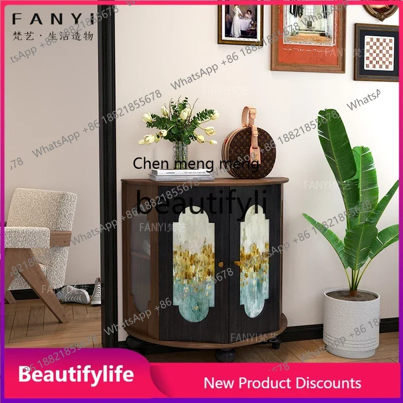 CC Medieval entrance cabinet Solid wood semi-round storage decorative storage cabinet Integrated corner cabinet against the wall
CC Medieval entrance cabinet Solid wood semi-round storage decorative storage cabinet Integrated corner cabinet against the wall