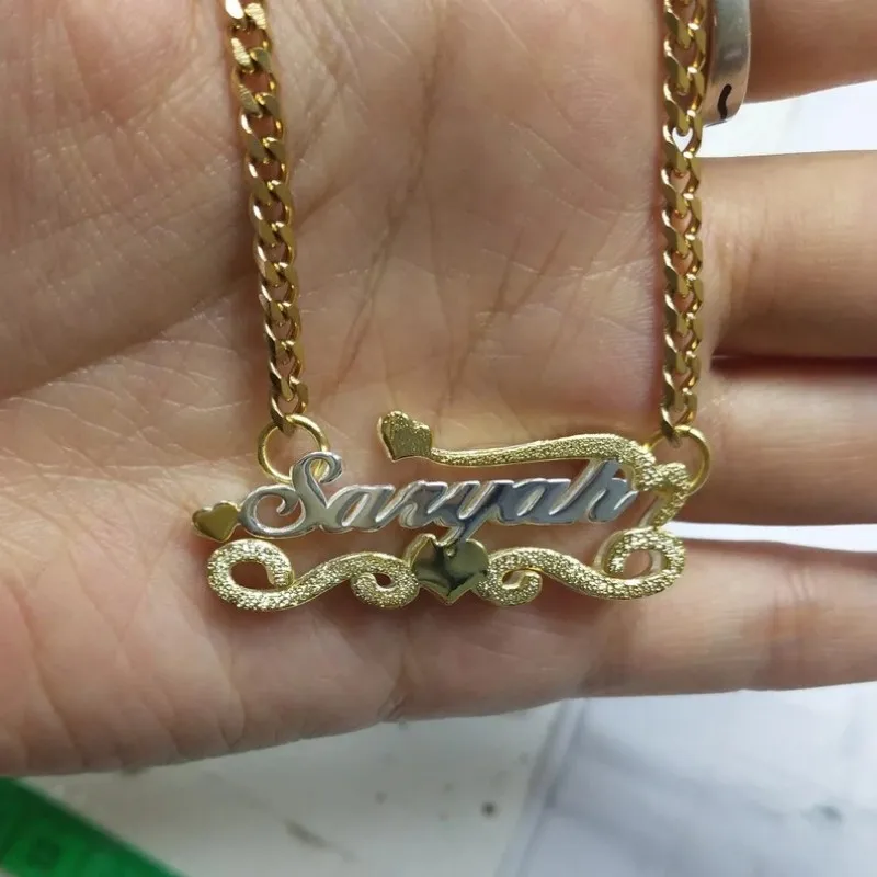 Personalized Dual-Brand Name Jewelry Stainless Steel Heart Shaped Name Necklace Diamond Cuban Chain Custom Jewelry Gift Women
Personalized Dual-Brand Name Jewelry Stainless Steel Heart Shaped Name Necklace Diamond Cuban Chain Custom Jewelry Gift Women