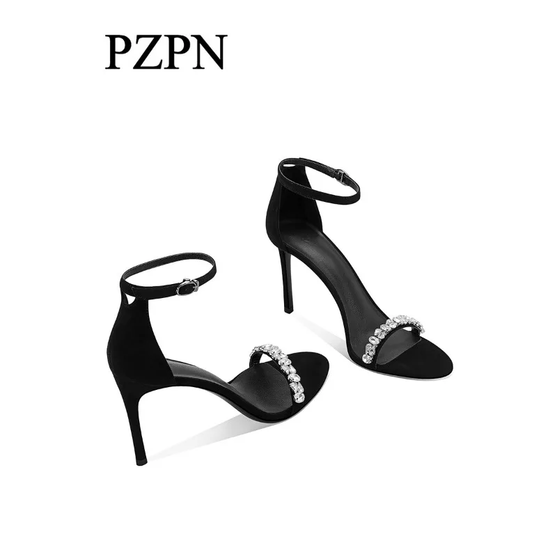 Black one-piece rhinestone sandals with slim heels for women, 2026 summer new style, high-end and comfortable high heels
Black one-piece rhinestone sandals with slim heels for women, 2026 summer new style, high-end and comfortable high heels