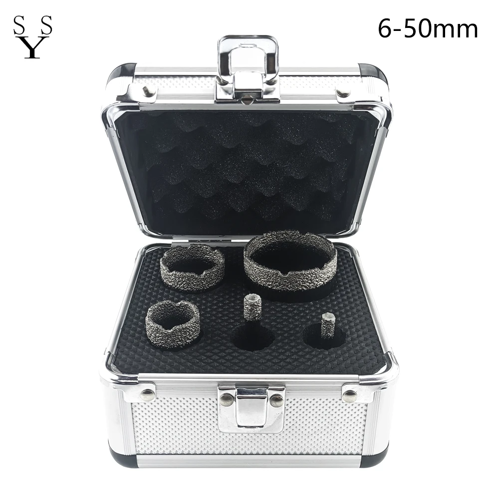 6Pcs 6-50mm Porcelain Tiles Crowns Diamond Dry Vacuum Brazed Drill Bits Set Hole Saw for Granite Marble Tools
6Pcs 6-50mm Porcelain Tiles Crowns Diamond Dry Vacuum Brazed Drill Bits Set Hole Saw for Granite Marble Tools