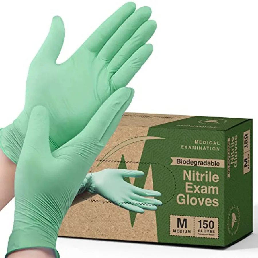 Biodegradable Disposable Nitrile Gloves, 150 Count, Green Food Safe Cooking Gloves - Powder and Latex Free Gloves
Biodegradable Disposable Nitrile Gloves, 150 Count, Green Food Safe Cooking Gloves - Powder and Latex Free Gloves