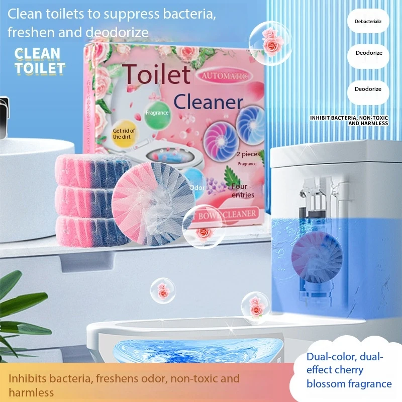 Floral Double Color Toilet Cleaner Tablets, Household Blue Bubble Toilet Bowl Cleaner, Stain Remover & Odor Eliminator
Floral Double Color Toilet Cleaner Tablets, Household Blue Bubble Toilet Bowl Cleaner, Stain Remover & Odor Eliminator