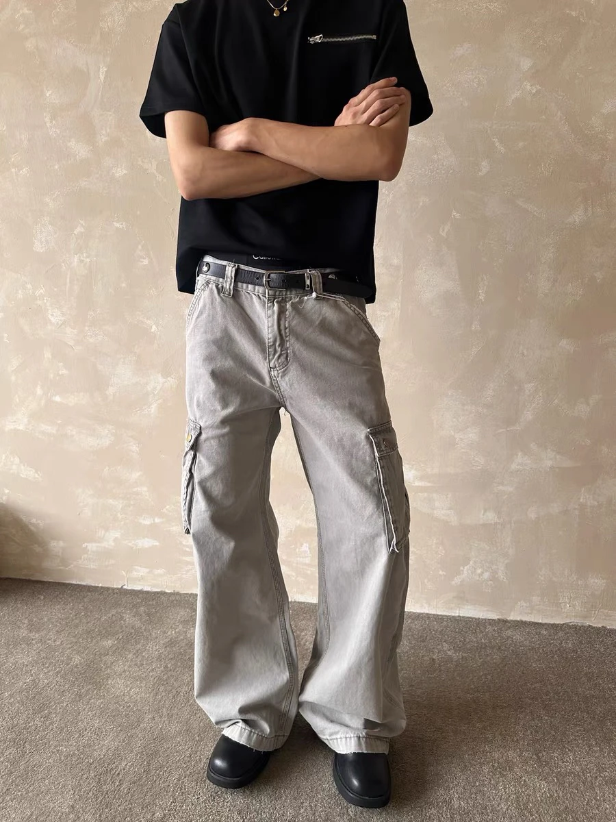 Retro American Waed Faded een Paratrooper Workwear Pants Men's Wide Leg ket Big Baggy Jeans Casual Loose Fit
Retro American Waed Faded een Paratrooper Workwear Pants Men's Wide Leg ket Big Baggy Jeans Casual Loose Fit