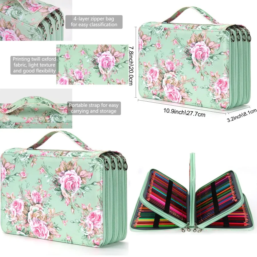 Vomgomfom Colored Pencil Case - 200 Slots Pencil Holder with Zipper Closure Twill Fabric Large Capacity Pencil Case for Waterco
Vomgomfom Colored Pencil Case - 200 Slots Pencil Holder with Zipper Closure Twill Fabric Large Capacity Pencil Case for Waterco