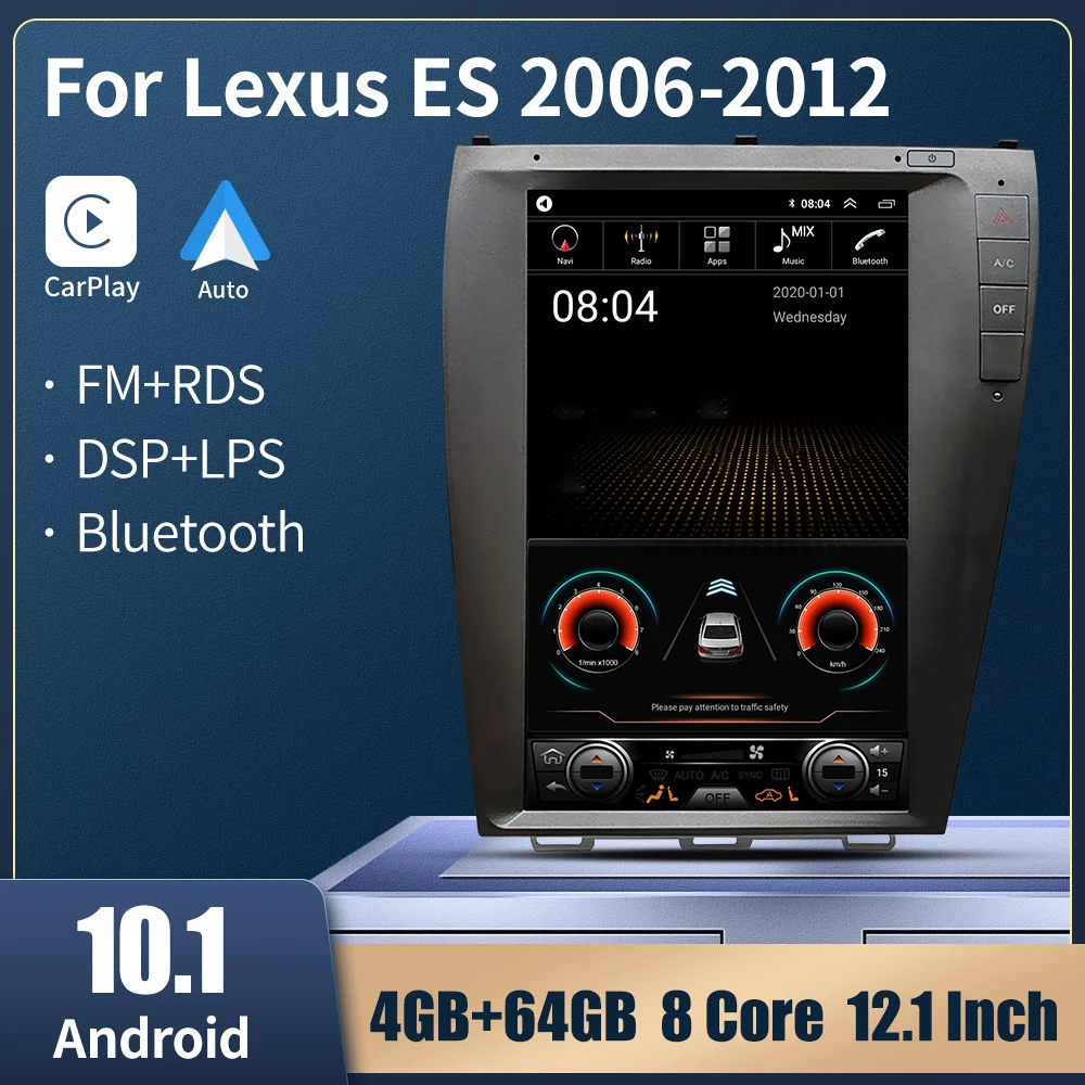 Car Radio For Lexus ES ES240 ES300 ES330 ES350 2006-2012 Tesla Style Vertical Screen Multimedia Player GPS Navigation Carplay BT
Car Radio For Lexus ES ES240 ES300 ES330 ES350 2006-2012 Tesla Style Vertical Screen Multimedia Player GPS Navigation Carplay BT