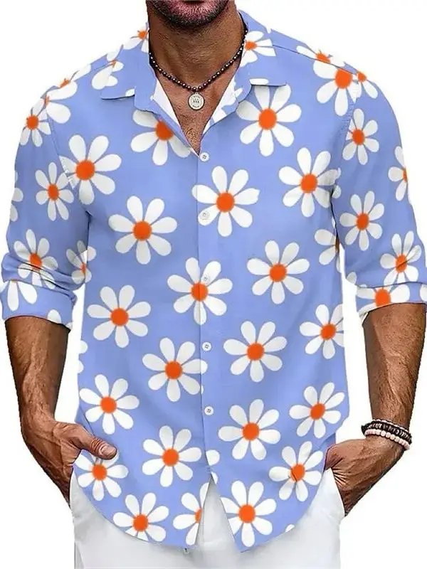 Floral 3D Print Long Sleeve Men's Shirt Stand Collar Versatile Fashion Urban Style Polyester Youth Polyester Fiber Four Seasons
Floral 3D Print Long Sleeve Men's Shirt Stand Collar Versatile Fashion Urban Style Polyester Youth Polyester Fiber Four Seasons