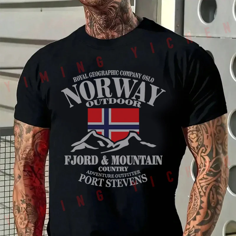 Norway Flag Fjord Mountain T-Shirt Motorrad Fans New Fashion Summer Cotton Men Short Sleeve O-Neck Tees
Norway Flag Fjord Mountain T-Shirt Motorrad Fans New Fashion Summer Cotton Men Short Sleeve O-Neck Tees