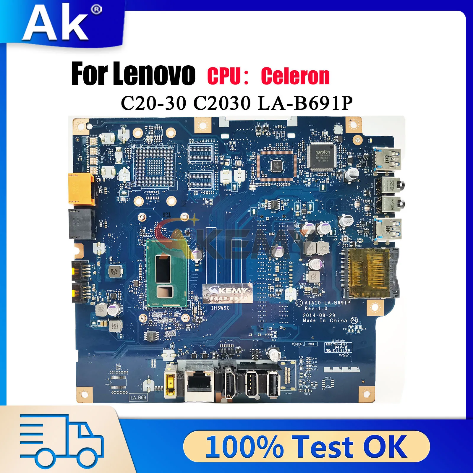 LA-B691P For Lenovo C20-30 AIO with 3558U CPU Motherboard 100% Tested OK
LA-B691P For Lenovo C20-30 AIO with 3558U CPU Motherboard 100% Tested OK