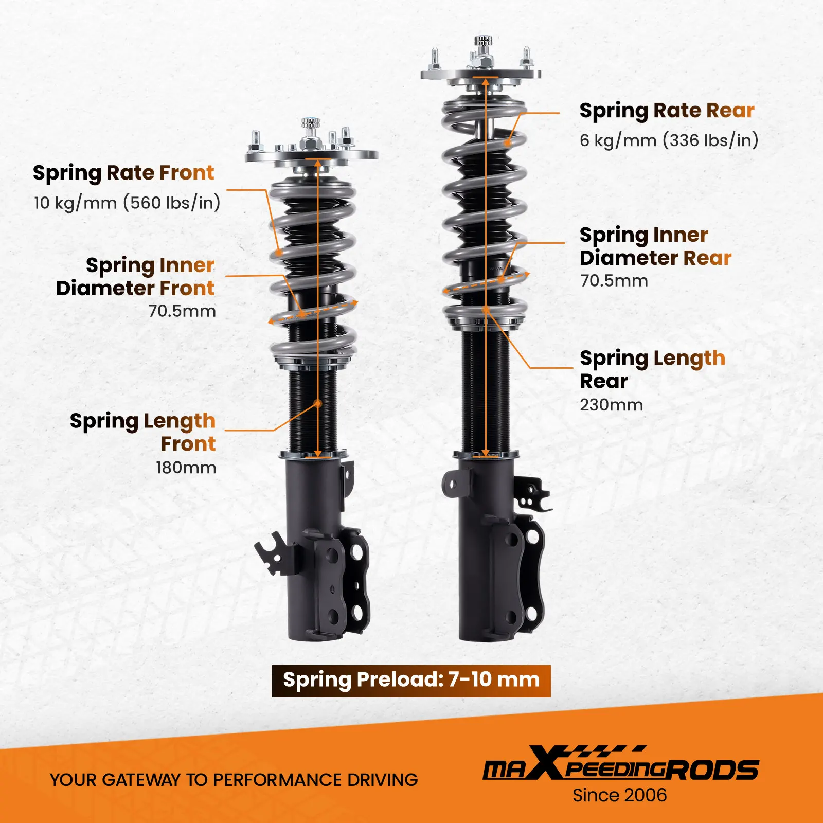 Coilovers 24 Way Damper Struts Kit for To yota Camry Lexus ES300 1992-2001
Coilovers 24 Way Damper Struts Kit for To yota Camry Lexus ES300 1992-2001