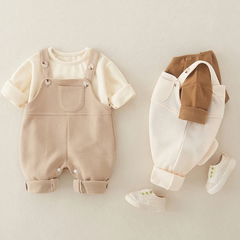 AYNIGIELL Korean Version Spring and Autumn Baby Clothing Set 0-3 Year Old Children's Long Sleeve Top, Strap Pants 2-piece Set
AYNIGIELL Korean Version Spring and Autumn Baby Clothing Set 0-3 Year Old Children's Long Sleeve Top, Strap Pants 2-piece Set