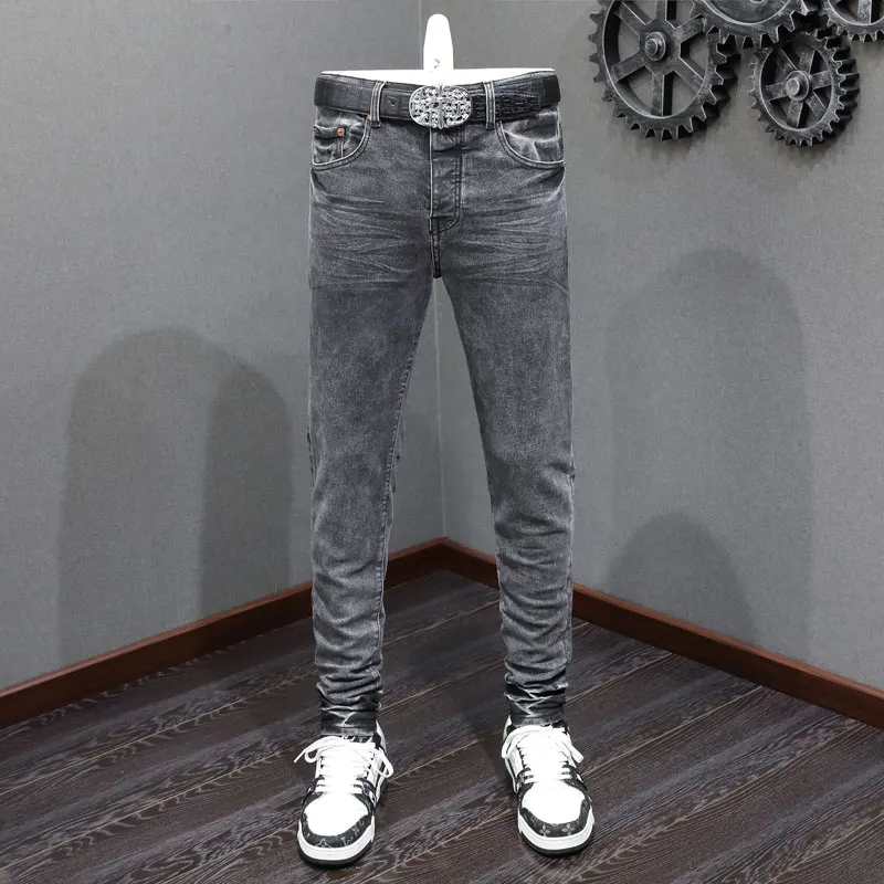 Street Fashion Men Jeans Retro Black Gray Stretch Skinny Fit Brand Jeans Men Vintage Designer Spliced Hip Hop Denim Pencil Pants
Street Fashion Men Jeans Retro Black Gray Stretch Skinny Fit Brand Jeans Men Vintage Designer Spliced Hip Hop Denim Pencil Pants