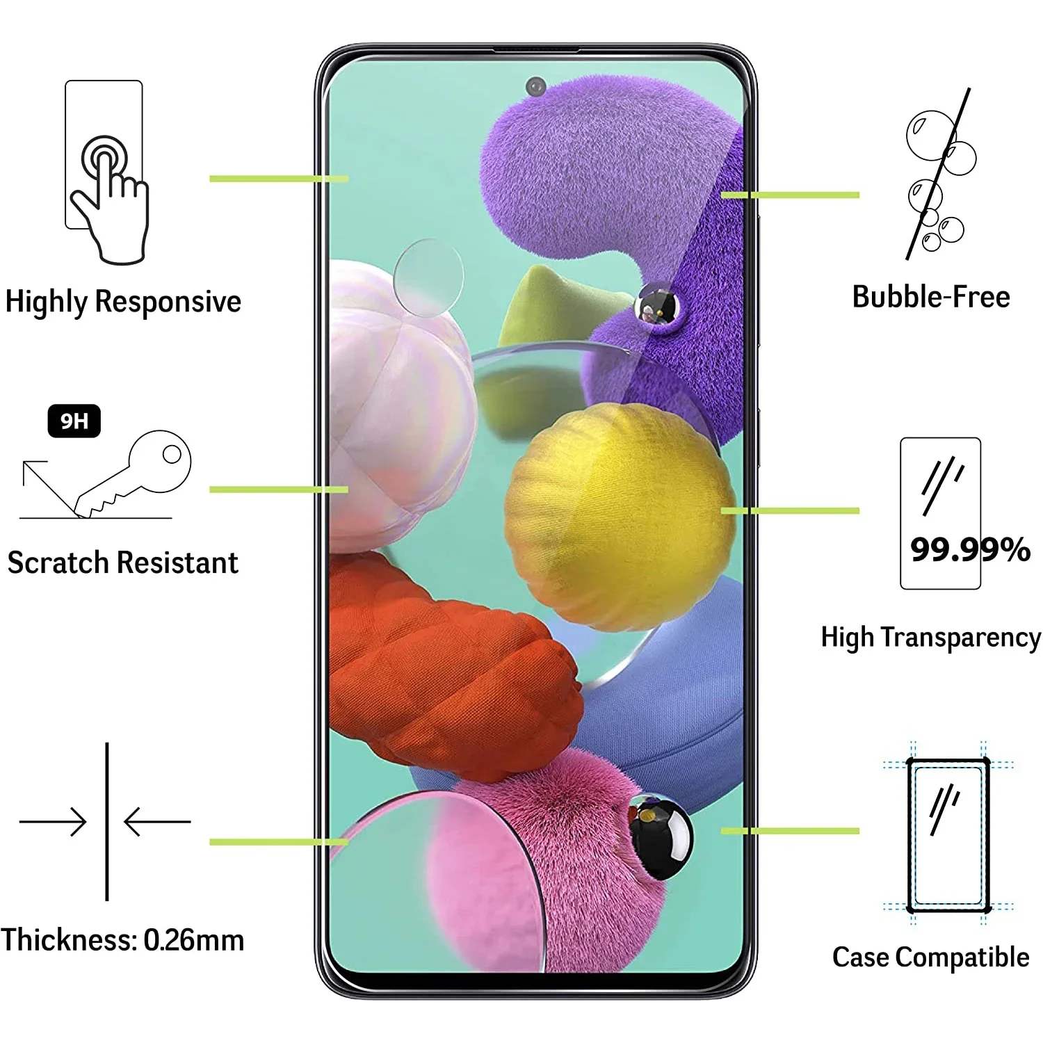 2/4Pcs HD Full Cover Tempered Glass For Samsung Galaxy A51 4G/5G Film 
2/4Pcs HD Full Cover Tempered Glass For Samsung Galaxy A51 4G/5G Film