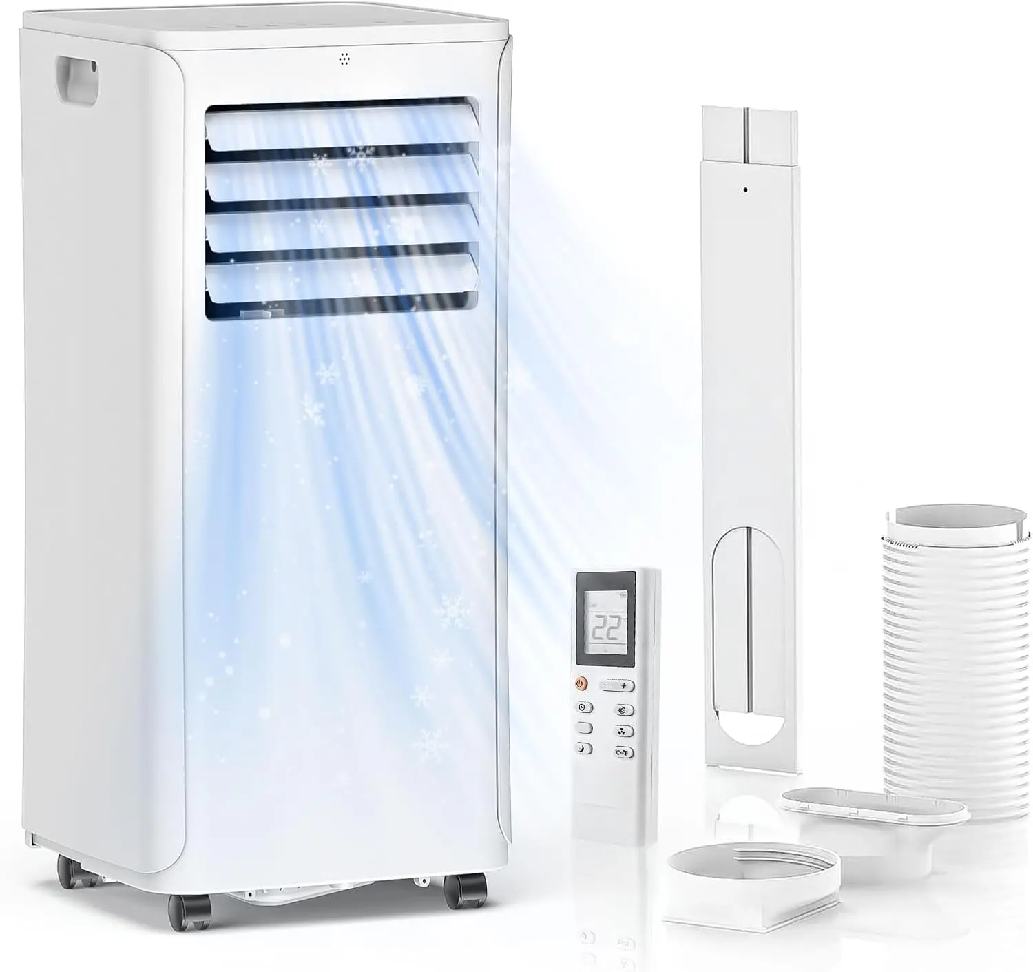 Portable AC Unit 12,000 BTU, 3-in-1 Cooler with Dehumidifier, Fan, and Air Conditioning Modes, Covers Up to 550 Sq Ft, 24-Hour Timer, Remote Control, Window Kit Included
Portable AC Unit 12,000 BTU, 3-in-1 Cooler with Dehumidifier, Fan, and Air Conditioning Modes, Covers Up to 550 Sq Ft, 24-Hour Timer, Remote Control, Window Kit Included