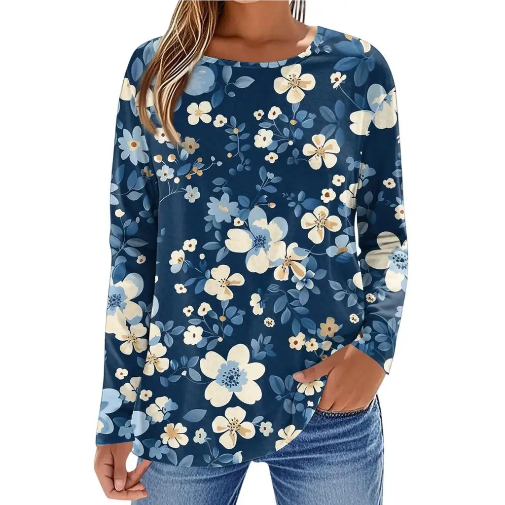 Women's T-shirt 3D printing small floral print fashion long-sleeved round neck regular top holiday weekend spring and autumn
Women's T-shirt 3D printing small floral print fashion long-sleeved round neck regular top holiday weekend spring and autumn