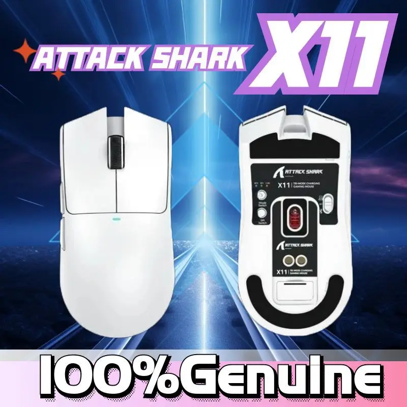 Attack Shark X11 Tri-Mode Connection 2.4GHz/Wired/Bluetooth PAW3311 22K000DPI 400IPS RGB PC Gaming Mouse
Attack Shark X11 Tri-Mode Connection 2.4GHz/Wired/Bluetooth PAW3311 22K000DPI 400IPS RGB PC Gaming Mouse