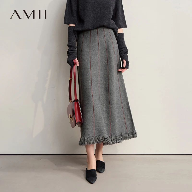 Amii Women's Skirt 2025 Winter New Knitting Striped Tassel A-Line Skirts For Women Versatile Loose Clothing Ladies 12544168
Amii Women's Skirt 2025 Winter New Knitting Striped Tassel A-Line Skirts For Women Versatile Loose Clothing Ladies 12544168