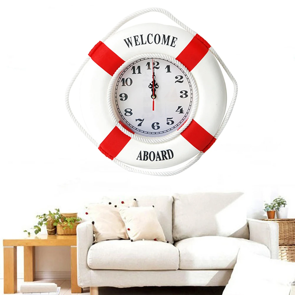 Lifebuoy Wall Clock Simple Clocks Hanging The Mediterranean Decorative Round Modern
Lifebuoy Wall Clock Simple Clocks Hanging The Mediterranean Decorative Round Modern
