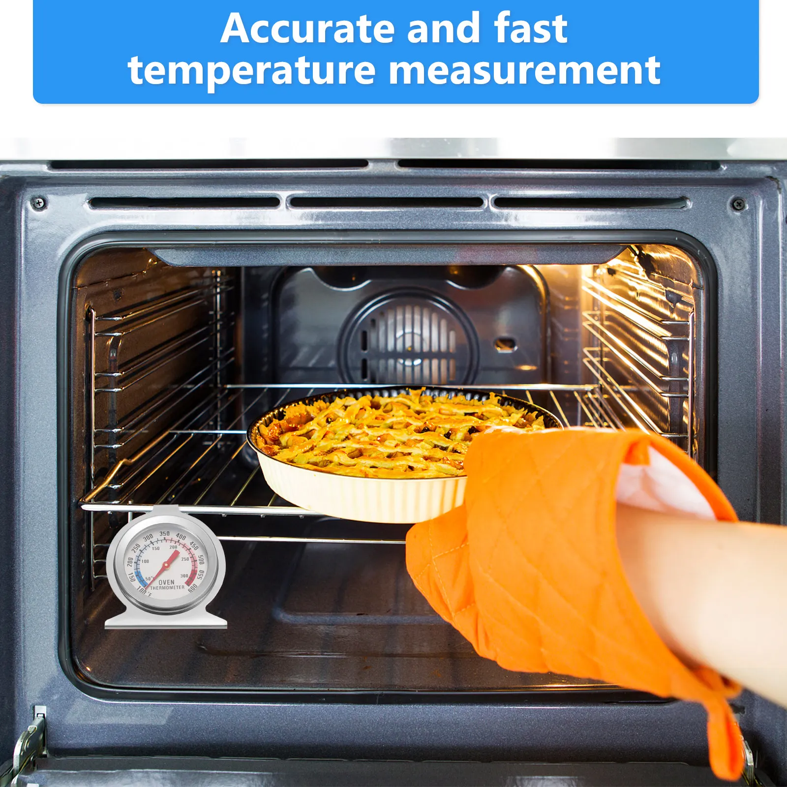 Oven Thermometer Stainless Steel Digital Kitchen Thermometer for Baking Cooking Bbq Turkey Grilling Oil Water Food Temperature
Oven Thermometer Stainless Steel Digital Kitchen Thermometer for Baking Cooking Bbq Turkey Grilling Oil Water Food Temperature