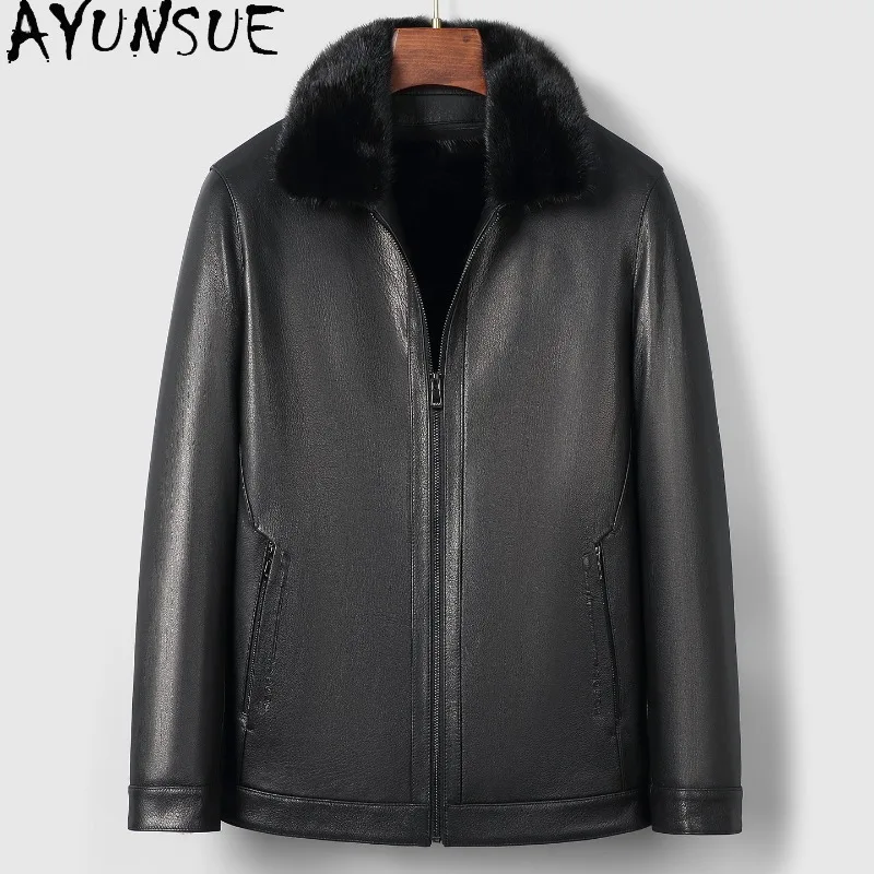 AYUNSUE 100% Real Goatskin Genuine Leather Jacket Men 2026 Winter Luxury Detachable Mink Fur Liner Coat Fashion Warm Fur Coats
AYUNSUE 100% Real Goatskin Genuine Leather Jacket Men 2026 Winter Luxury Detachable Mink Fur Liner Coat Fashion Warm Fur Coats