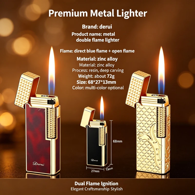 Streamlined Body Metal Igniter, Retro Flint Striker Structure, Multi-Function Dual Flames, Trendy Portable Lighter for Men&Women
Streamlined Body Metal Igniter, Retro Flint Striker Structure, Multi-Function Dual Flames, Trendy Portable Lighter for Men&Women