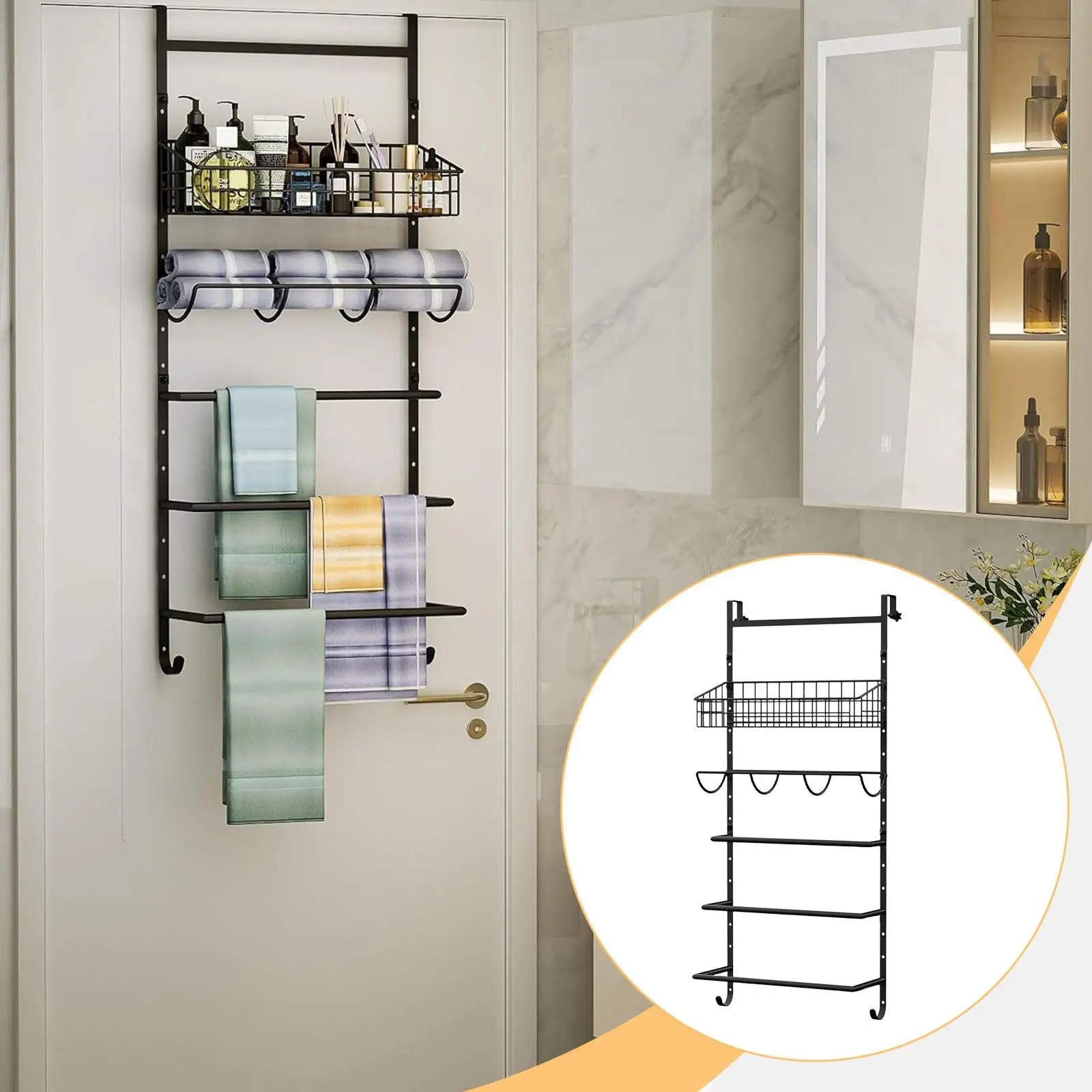 over The Door Towel Rack Hanger Storage Organizer for Bathroom Garage
over The Door Towel Rack Hanger Storage Organizer for Bathroom Garage