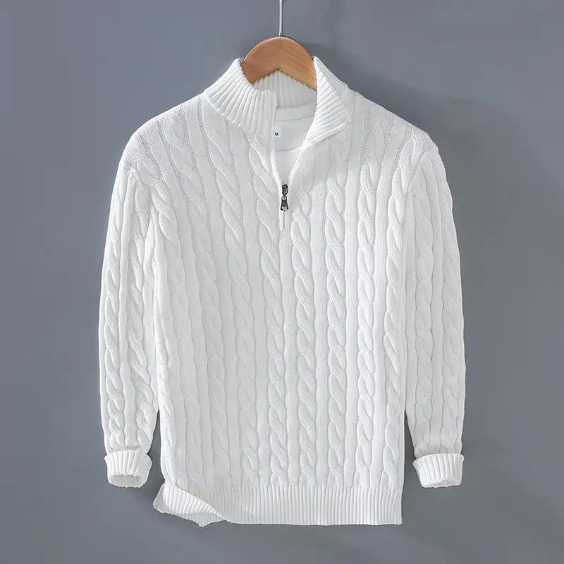 Thickened Half-High Collar Men's Knitted Sweater Zipper Loose Overhead Knitwear Autumn Winter New Style British Style Casual ...
Thickened Half-High Collar Men's Knitted Sweater Zipper Loose Overhead Knitwear Autumn Winter New Style British Style Casual ...
