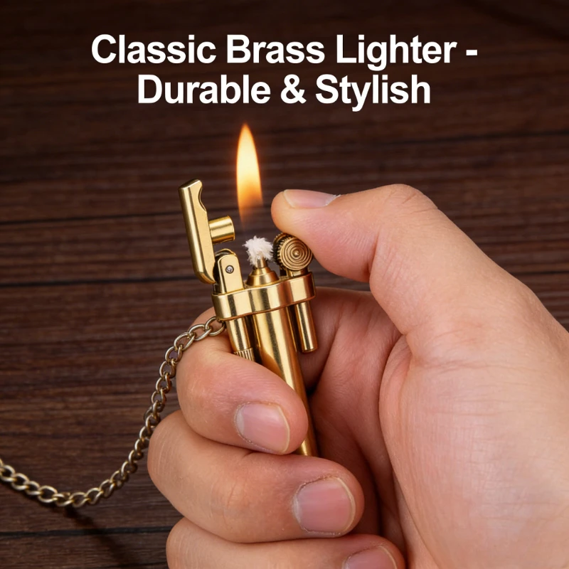 Pure Copper Windproof Grinding Wheel Oil Lighter - Ultra-thin Torch Shape Retro Collectible, Portable & Stylish Gift for Men
Pure Copper Windproof Grinding Wheel Oil Lighter - Ultra-thin Torch Shape Retro Collectible, Portable & Stylish Gift for Men