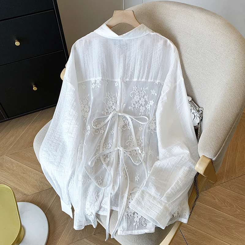 Summer Thin Sun Protection Lace Splice Back Strap Design Women's Shirt Guangzhou Thirteenth Factory High Quality Sweet Style ...
Summer Thin Sun Protection Lace Splice Back Strap Design Women's Shirt Guangzhou Thirteenth Factory High Quality Sweet Style ...