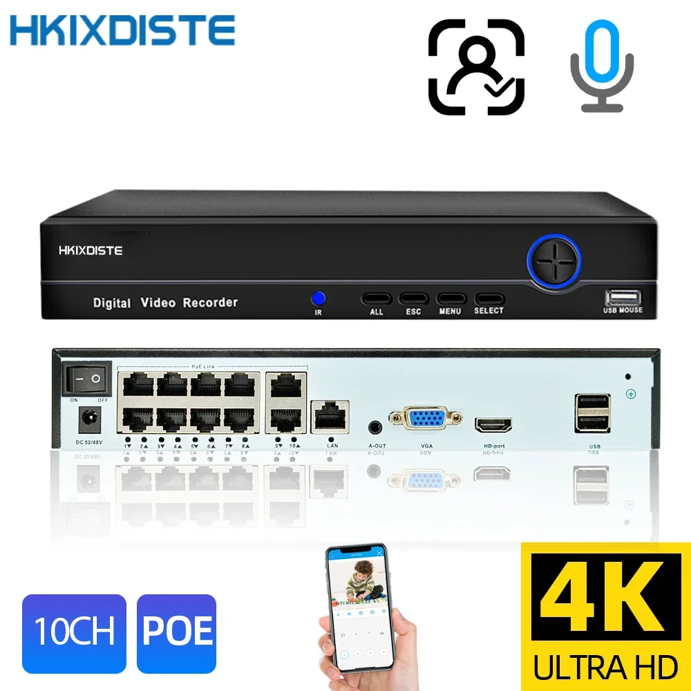 XMEYE 4K 8CH POE NVR Video Recorder 8MP Security CCTV System with H.265 Face Detection 10CH Network Surveillance for IP Cameras
XMEYE 4K 8CH POE NVR Video Recorder 8MP Security CCTV System with H.265 Face Detection 10CH Network Surveillance for IP Cameras