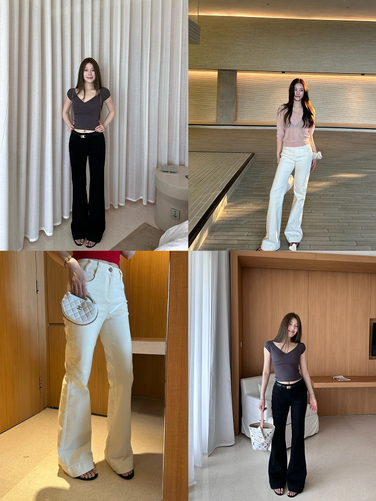 Джинсы с высокой талией и прямыми штанинами для женщин, утягивающие, расклешенные, весенне-осенние, облегающие, с высокой талией, длинные брюки на молнии
Джинсы с высокой талией и прямыми штанинами для женщин, утягивающие, расклешенные, весенне-осенние, облегающие, с высокой талией, длинные брюки на молнии