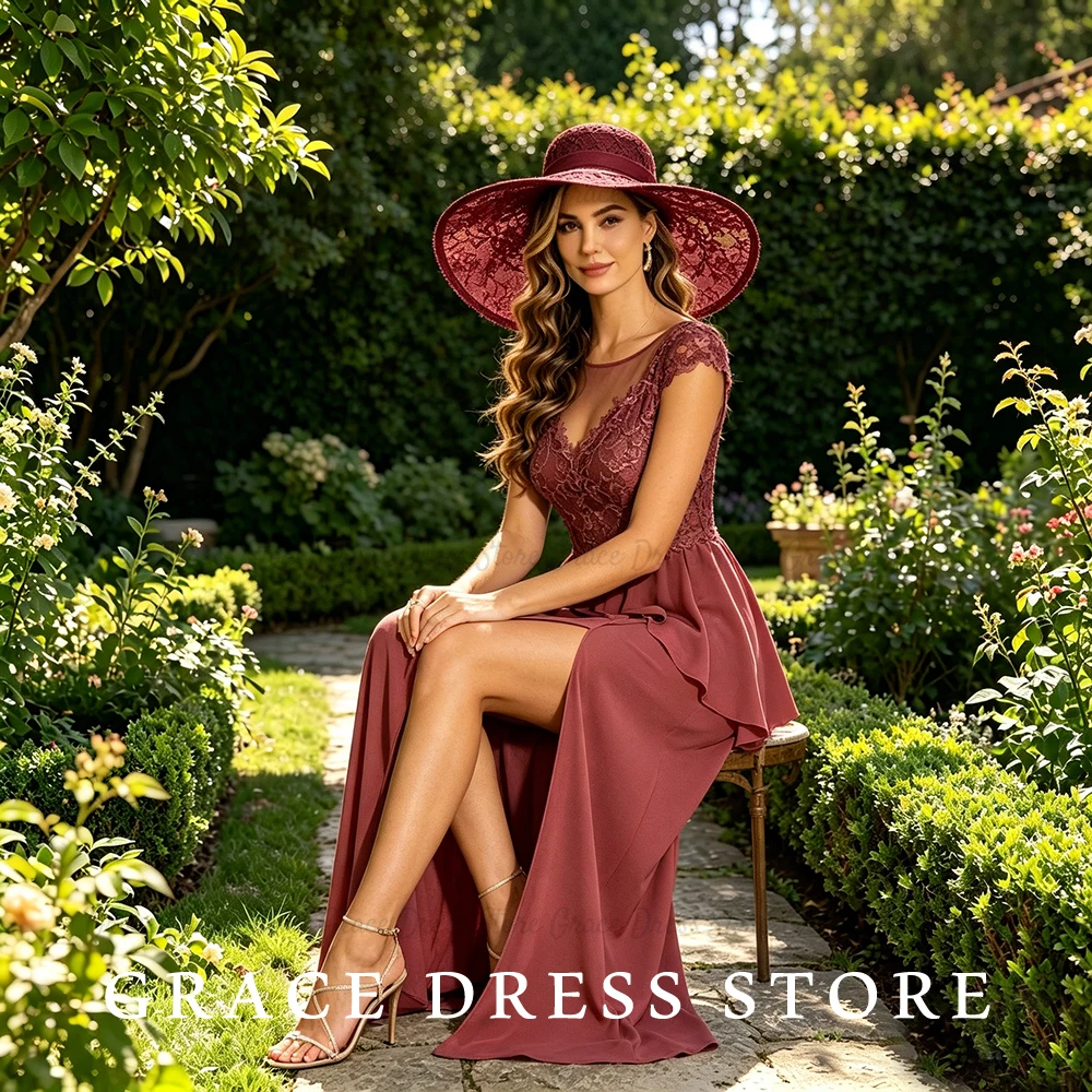 Grace Dress Women's Wedding Party Attire Lace Chiffon Illusion with Slit Mermaid Ruffles vestido madrinhas casamento Customized
Grace Dress Women's Wedding Party Attire Lace Chiffon Illusion with Slit Mermaid Ruffles vestido madrinhas casamento Customized