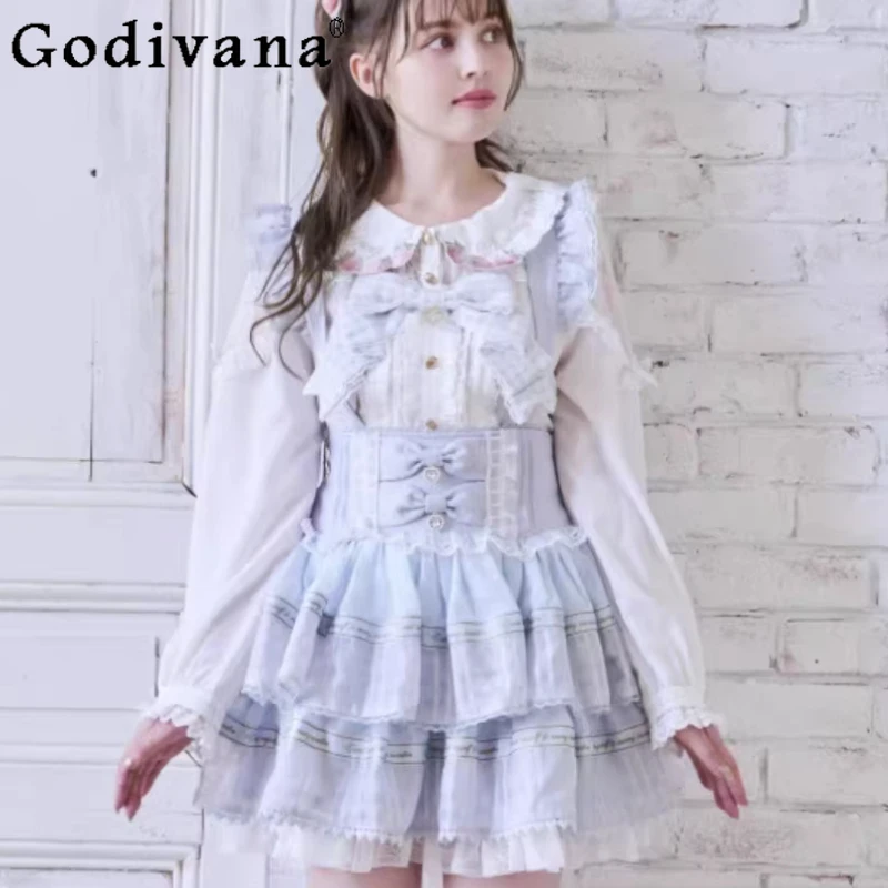Large Size Japanese New Sweet Lace Splicing High Waist Removable Strap Skirt Girl Spring A-line Lolita Princess Cake Skirts
Large Size Japanese New Sweet Lace Splicing High Waist Removable Strap Skirt Girl Spring A-line Lolita Princess Cake Skirts